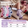 thumbnail image 3 of Soft Fuzzy Striped Crew Socks for Unisex,Warm Fleece Lined Cozy Socks for Indoor Winter and Sleep Wear Hot Pink, 3 of 4