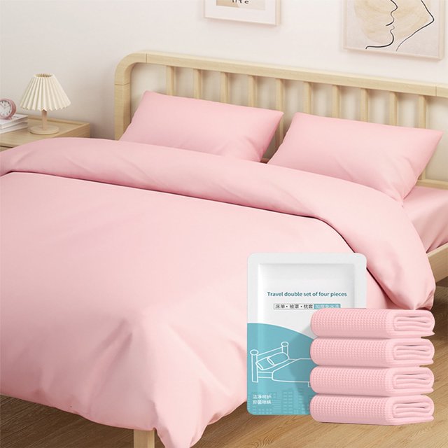 Sábana desechable XL para viaje de hotel SNGMN - No tejida, tamaño extragrande (218 x 238 cm), cómoda y segura para dormir, envuelta individualmente, portátil para viajes e invitados (rosa)