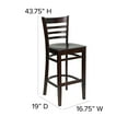 thumbnail image 2 of HERCULES Series Ladder Back Walnut Wood Restaurant Barstool, 2 of 9