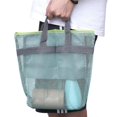 thumbnail image 5 of Here's a polished product description for your **Large Capacity Mesh Tote Bag with Zippered Pocket – Sky Blue**:\n\n \n\n### **Large Capacity Mesh Tote, 5 of 5