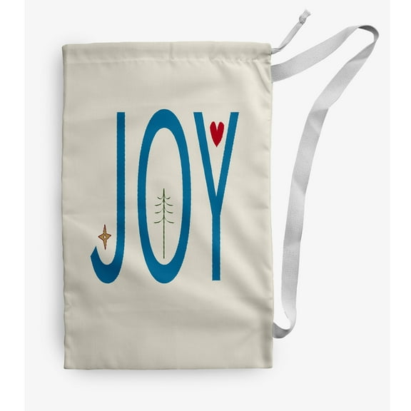 Simply Daisy Joy Filled Season Off-White Novelty Christmas Laundry Gift Bag