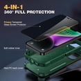 thumbnail image 2 of TEMOGU-Designed for iPhone 14 Case, [with Privacy Screen Protector] [Anti Spy] [Military Grade Drop Protection] Heavy Duty Full-Body Shockproof Phone Case for iPhone 14, Green, 2 of 4