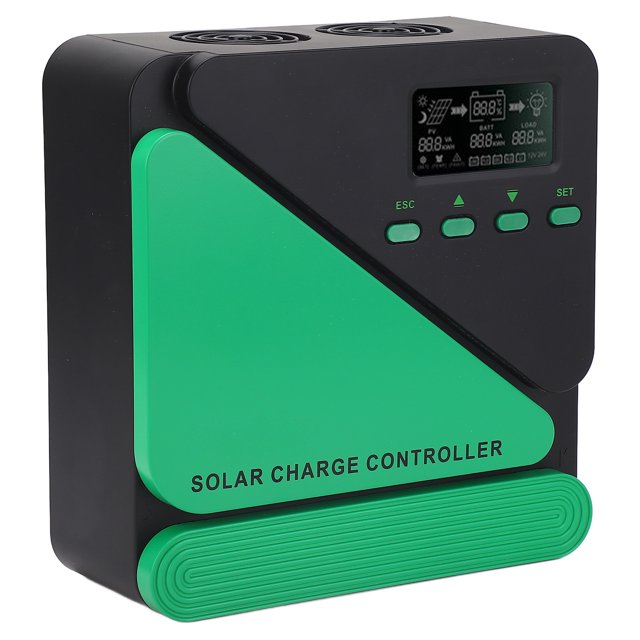 MPPT Solar Charge Controller, Solar Panel Regulator 12V 24V Auto Double Fan Cooling LCD Screen Display for Landscape Lighting Projects 30A,40A