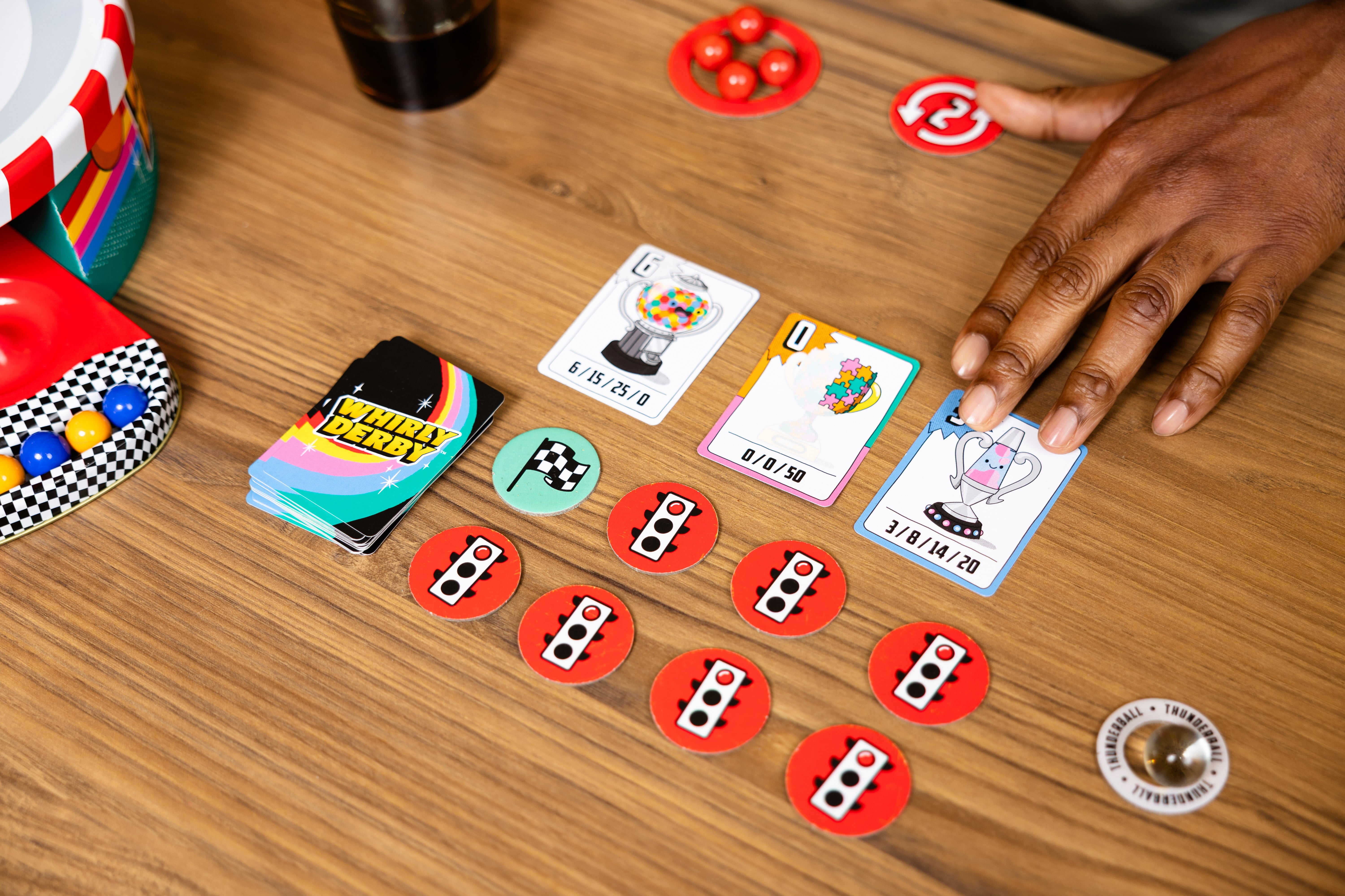 Big Potato Games Whirly Derby: Spinning Marble Racing Game – 2 to 6 Players, Ages 8+