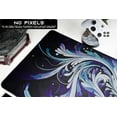 thumbnail image 4 of XXL Mouse Pad/Mat | (35.5''x15.8''x0.12'') Light Series Mousepad for Maximum Speed (Waterproof) Desk Pad | Black Purple and Light Blue Colors, Topographic x Floral Style (Spirals - B), 4 of 4
