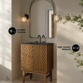 thumbnail image 3 of Bosse 24" Freestanding Bathroom Vanity in Brown Oak with Black 3-Hole Centerset Sink Top, 3 of 11