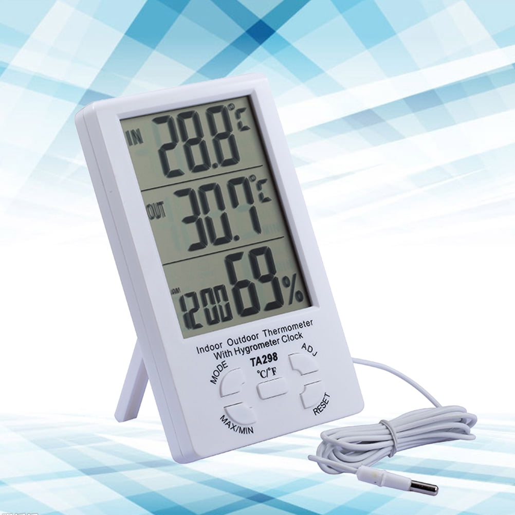 3 PCS Outdoor Temperature Gauge Humidity Indicator White