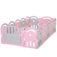 thumbnail image 1 of Qaba Enclos pour Bébé, Parc pour Enfants 14 Panneaux, Rose, 1 of 10