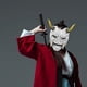 thumbnail image 3 of Máscara de samurái NQ Máscara de látex Hannya Oni Roja y gris, 3 of 4