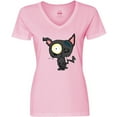 thumbnail image 3 of Inktastic Goth Animals Pets Black Cat Women's V-Neck T-Shirt, 3 of 5