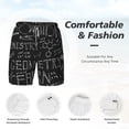 thumbnail image 5 of Sigee Black Scientific Print Mens Swim Trunks with Compression Liner Quick Dry Swim Stretch Beach Shorts with Pockets,S-3XL, 5 of 7