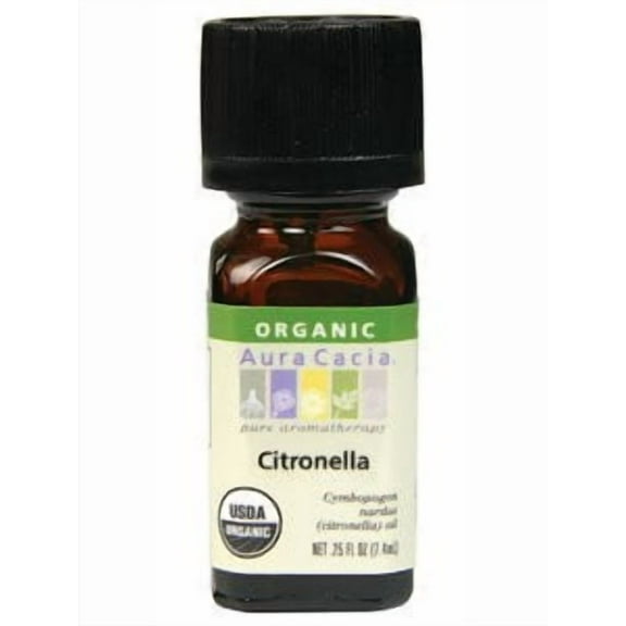 Aura Cacia Organic Essential Oil, Citronella, 0.25 Fl Oz