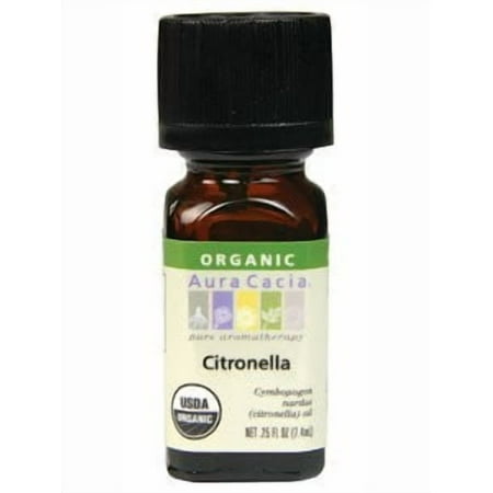 Aura Cacia Organic Essential Oil, Citronella, 0.25 Fl Oz