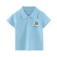 thumbnail image 3 of WEIYLL Polos pour Garçons à Manches Courtes, Amples, Mignons, Imprimés, Boutonnés, Haut Doux pour 5-6 Ans, 3 of 5