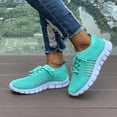 thumbnail image 2 of SCHUHLAND Women's Breathable Mesh Sneakers, Lace-Up Round Toe Running Shoes, Soft Sole Sports Low Heel, Summer, 2 of 16