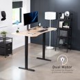 thumbnail image 2 of VIVO Electric 63” x 32” Stand Up Desk, Light Wood Table Top, Black Frame, 2 of 7