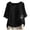 Black, variant on Linen Tops for Women Plus Size 3/4 Sleeve Dandelion Graphic Print Crewneck Vintage Blouse Shirts Tops