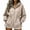 Khaki, variant on DJDLJWCJ Women Zip Up Hoodies Fleece Lined Loose Fit Long Hoodie Sweatshirt Drawstring Solid Color Hooded Jackets Blue Size S