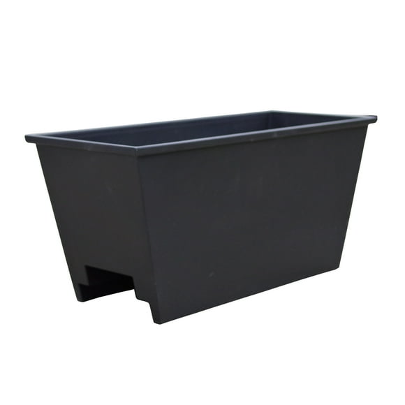 Mainstays 22-Inch Over-Rail Window Box Planter - Matte Black, Plastic, Weather-Resistant, for Balcony/Railing (1-Pack)