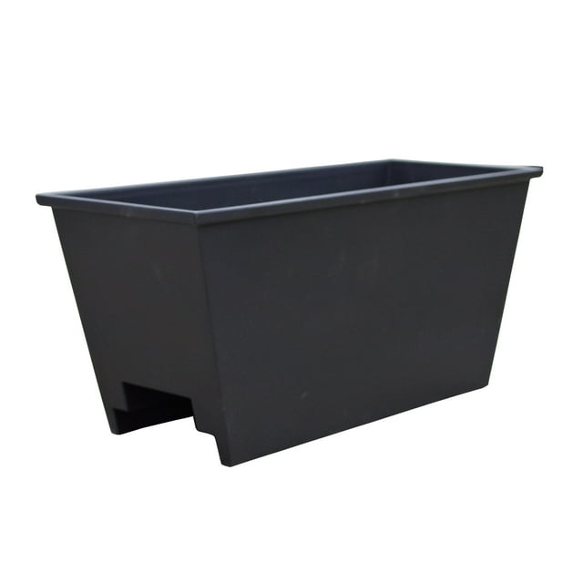 Pot de fenêtre Mainstays sur râil, 22 pouces - Noir mat, en plastique, résistant aux intempéries, pour balcon/rambarde (Lot de 1)