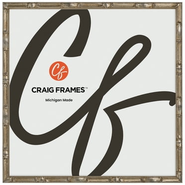 Craig Frames Vintage Silver Bamboo Composite Picture Frame, 16 x 16 Inch