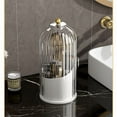 thumbnail image 4 of Birdcage-Style 360° Rotating Toothpaste and Toothbrush Holder with Glass Cover (White ), 4 of 5
