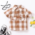 thumbnail image 6 of KYAIGUO 1-5 Years Boys Short Sleeve Button down Shirt Summer Plaid Casual Shirts for Baby Toddler, 6 of 10