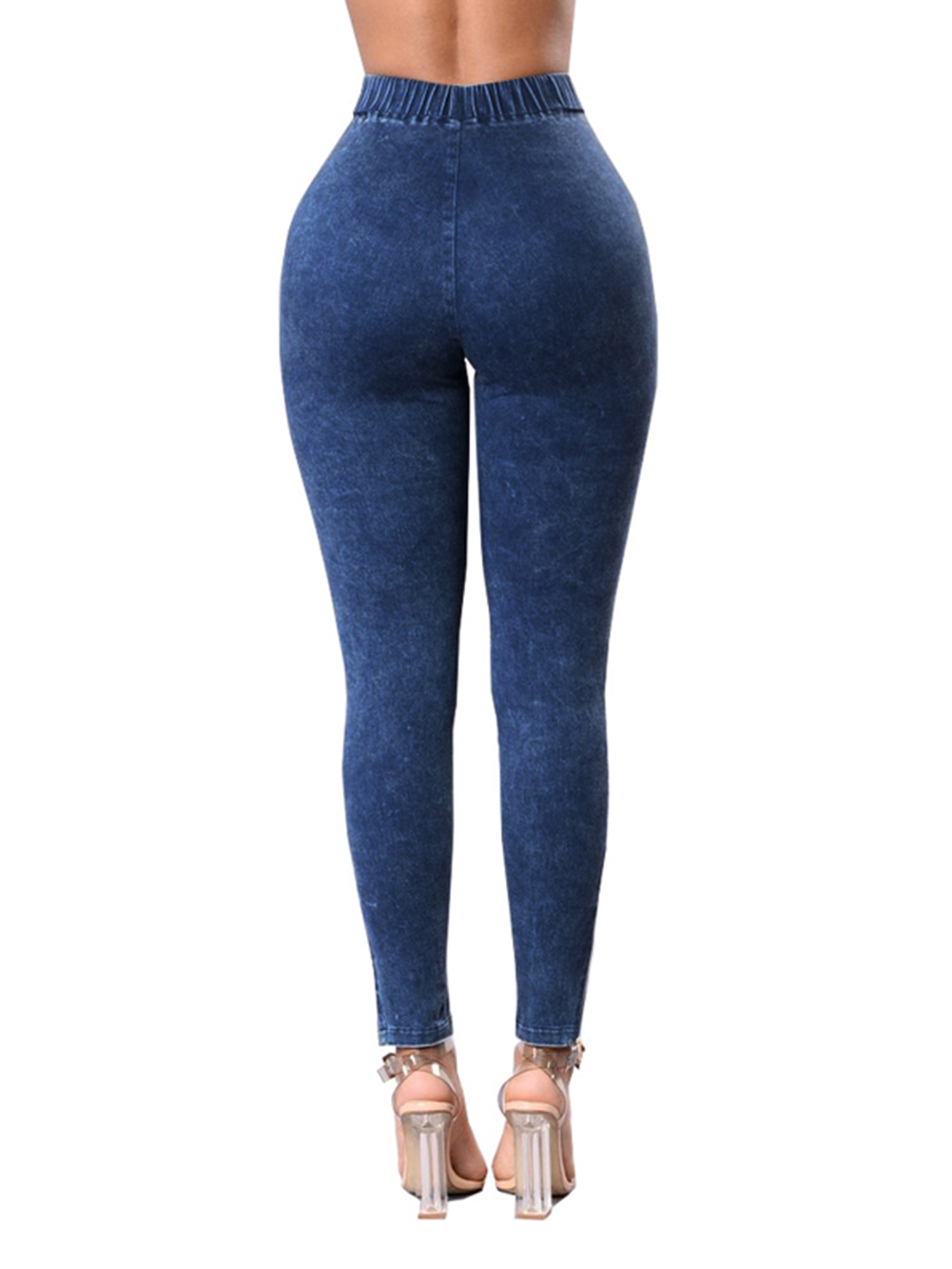 Women Elastic High Waist Denim Skinny 