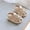 Khaki, variant on Baby Squeaky Sandals Floral Print Bow Hook Loop Non Slip Soft Sole First Walker Shoes for Infant Girl