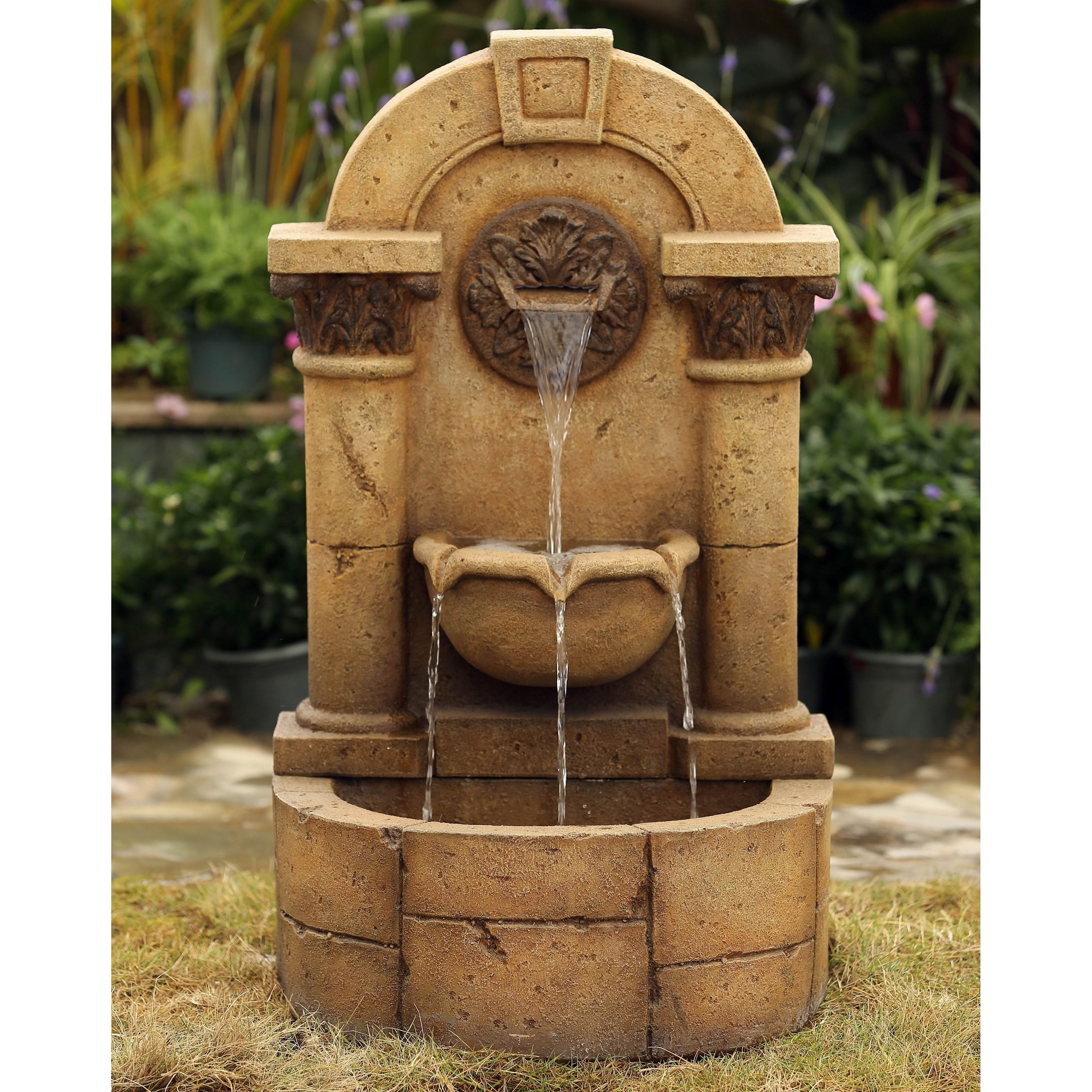 tall hand carved stone wall fountain with aged patina for sale at 1stdibs on outdoor wall fountains los angeles
