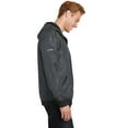thumbnail image 2 of SPORT-TEK Mens Embossed Hooded Wind Jacket (JST53) -Graphite/B -M, 2 of 3