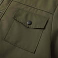 thumbnail image 7 of Men's Winter Lapel Cargo Military Trucker Work Long Fleece-Lined Cotton Jacket Coat Color:Army Green Size:S, 7 of 7