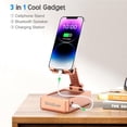 thumbnail image 2 of Gifts for Men Women Foldable Cellphone Stand with Bluetooth Speaker and Charging Function Birthday Gift Idea for Mom Dad Cool Gadget Tech Gifts-Rose Gold, 2 of 4