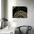 thumbnail image 4 of Nawypu  Mandala Wall Art Abstract Black and Gold Vintage Bohemian Boho Flower Pattern Poster Print for Bedroom Bathroom Yoga Room Stretched and Framed Ready to Hang, 4 of 5