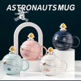 thumbnail image 3 of 400ml Astronaut Space Planet Mug with Lid and Spoon for Coffee, Milk, Gift Birthday for Girl Boy WomenWhite+Dark Blue, 3 of 5