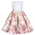 thumbnail image 2 of XFHLMJFF Girls Summer Dress Fantasy Casual Kids Sleeveless Pearl Bow Knot Print Princess Party Children Cozy Sundress, 2 of 7
