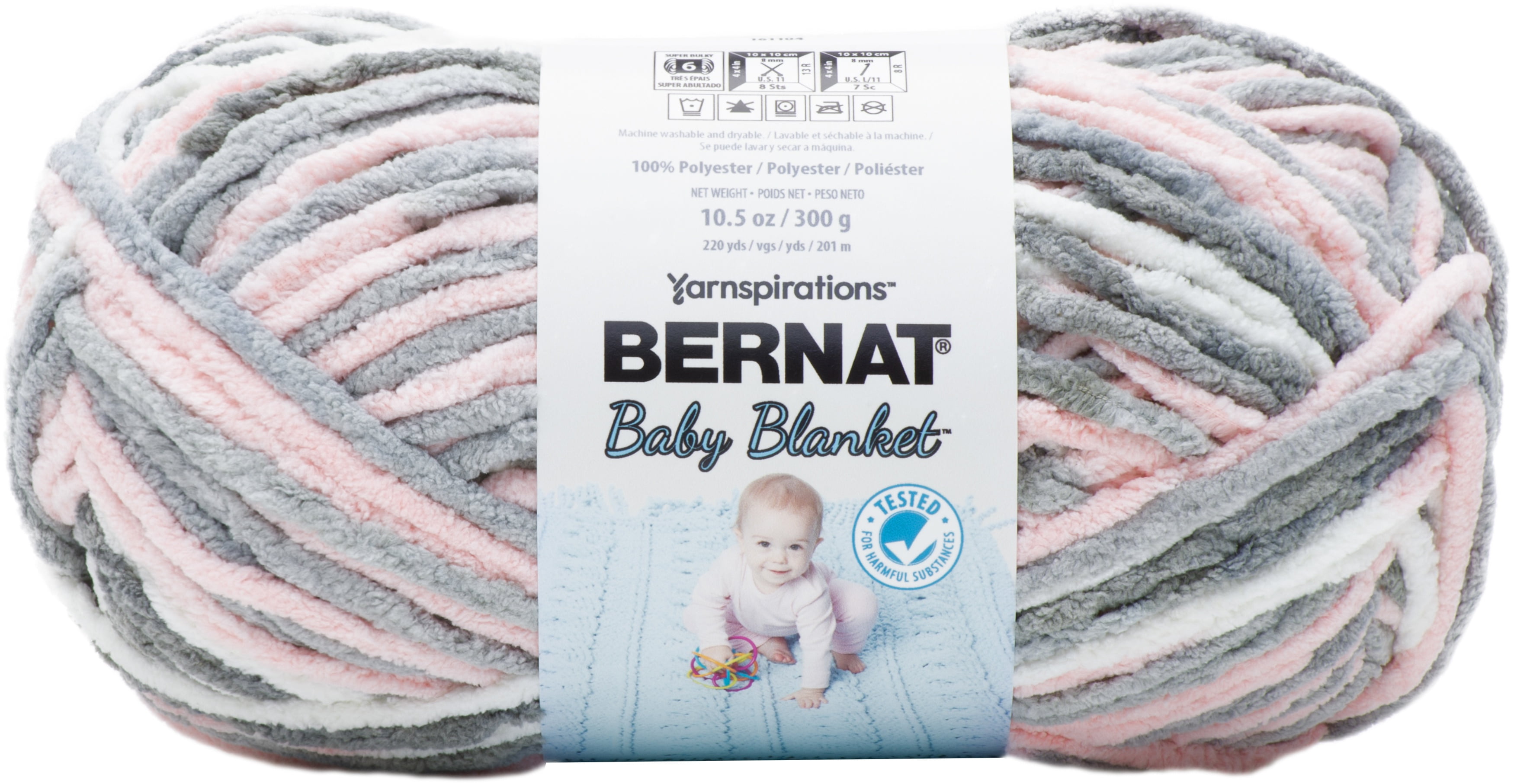 Bernat Baby Blanket Yarn Big Ball 300gm Baby Grays