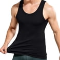 thumbnail image 5 of Minjewel Men Solid Color Casual Sleeveless Tank Top,Black S, 5 of 6