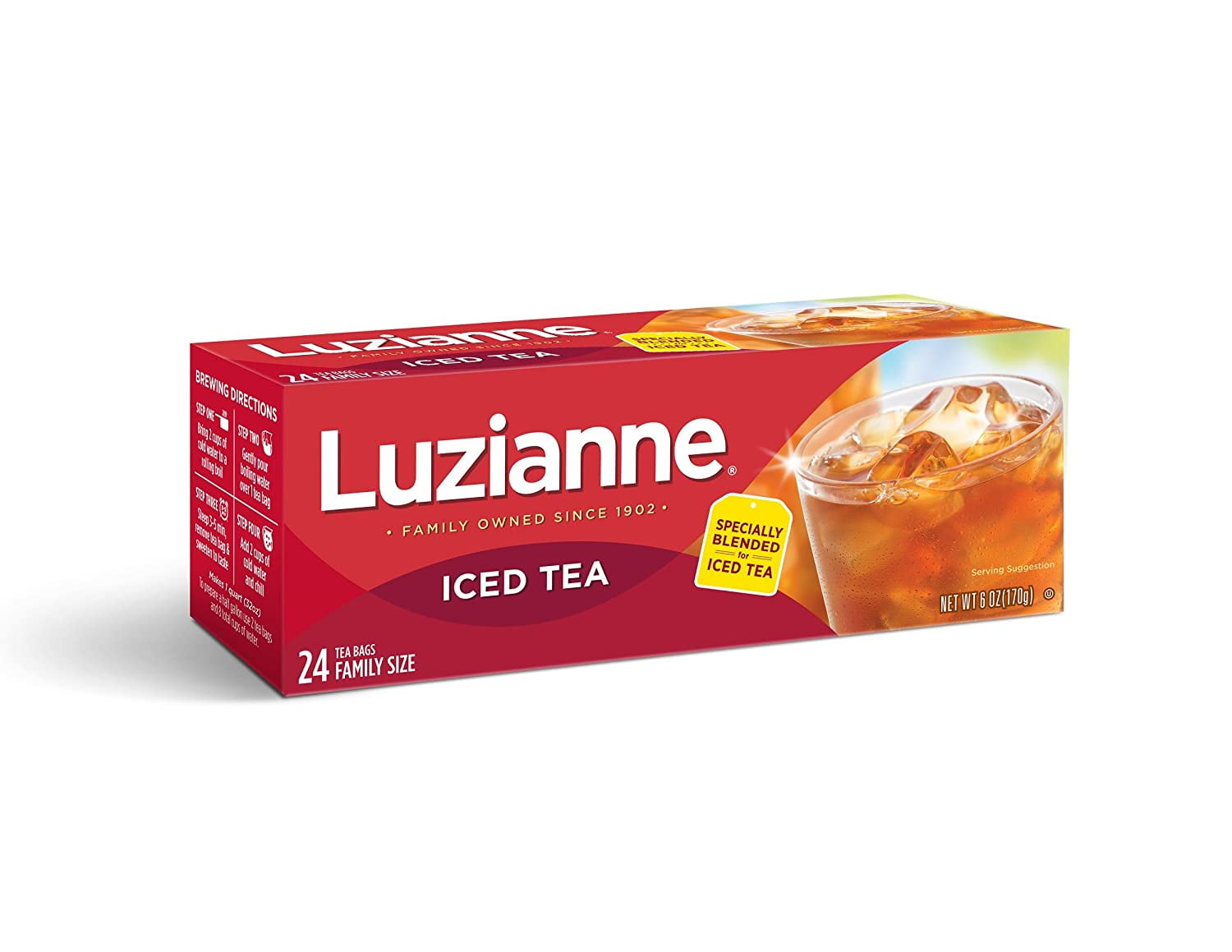 Luzianne Family Size Iced Tea Bags 24 ct. Box (Pack of 6)
