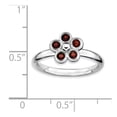 thumbnail image 5 of 925 Sterling Silver Stackable Expressions Garnet Flower Ring Size: 10; for Adults and Teens; for Women and Men, 5 of 5