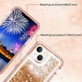 thumbnail image 3 of Entronix iPhone 13 Heavy Duty Glitter Case for Girls Women Liquid Bling Sparkle Shining Glitter Luxury Shockproof Quicksand Soft TPU Cover for iPhone 13 6.1" Rose Gold, 3 of 3
