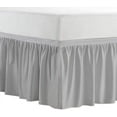 thumbnail image 3 of LINEN SHEETS Dorm Bed Skirt- 100% Microfiber College Dorm Bed Skirt, 36" Drop Twin-XL Size- Light Gray Solid, 3 of 7