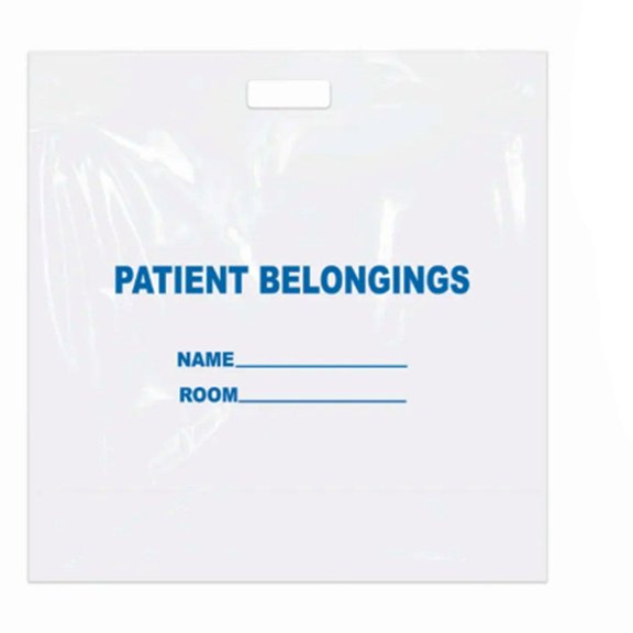 DawnMist Snap Closure Patient Belongings Bag 18.5 x 20" 1.3 mil Plastic , PB01, 250 Ct