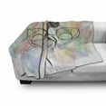 thumbnail image 3 of Hair Salon Soft Flannel Fleece Throw Blanket, Hairdresser Concept a Lady Silhouette with Scissor on Pastel Color Backdrop, Cozy Plush for Indoor and Outdoor Use, 70" x 90", Multicolor, by Ambesonne, 3 of 6
