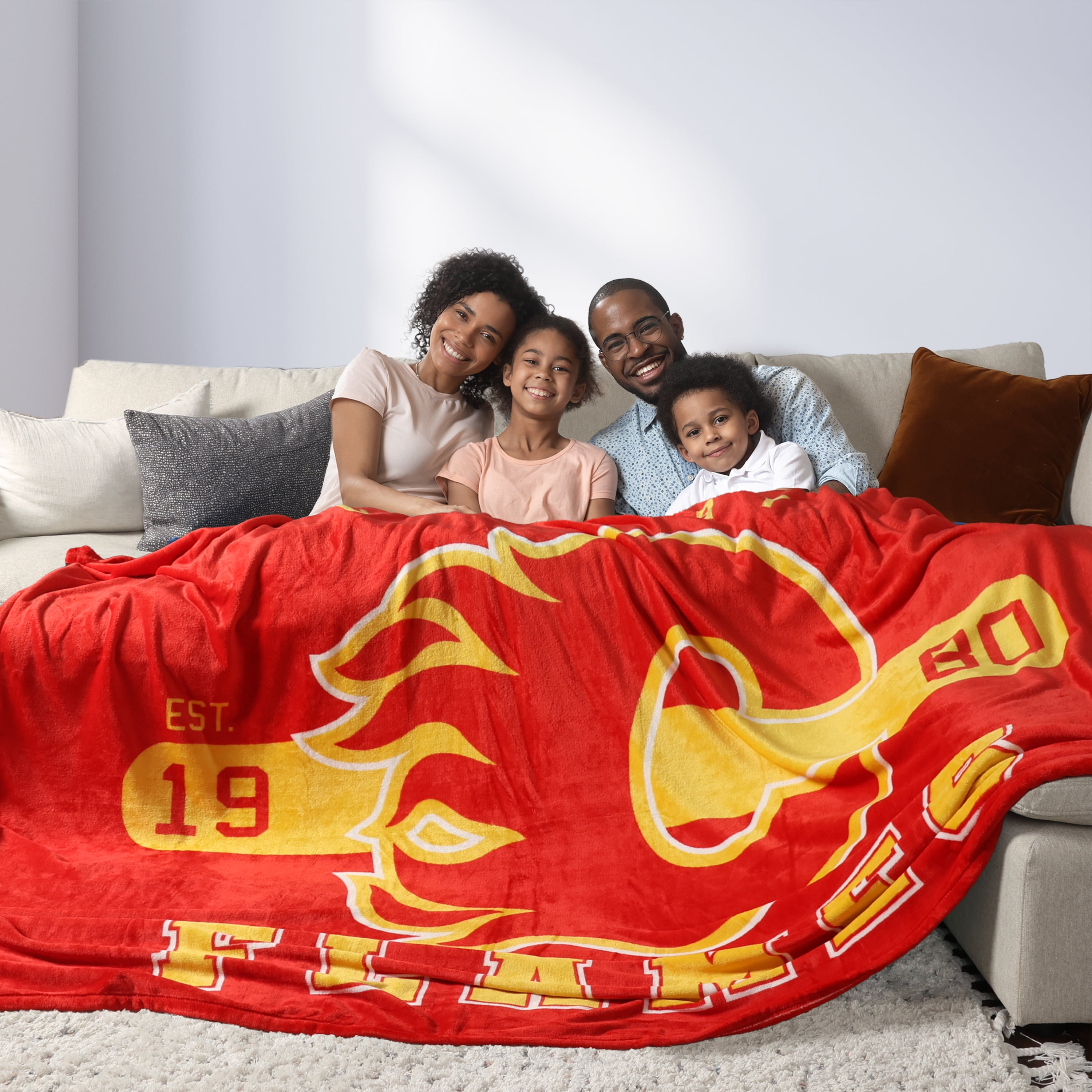NHL Calgary Flames Game Day Blanket, 66" x 90", NHL CALGARY FLAMES GAME DAY BLANKET
