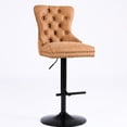 thumbnail image 5 of Orange Bar Stools with 25 - 33 Inch Adjustable Seat / Hand - made Hem and Durable Spring Cushion, Set of 2, 5 of 7