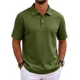 thumbnail image 2 of Mens Golf Shirt Dry Fit Mens Polo Shirts Short Sleeve Performance Golf Polos for Men with Collar Work Shirts Army Green L, 2 of 8