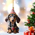 thumbnail image 3 of (A-3) coche perro salchicha navideño plano para interior coche, 3 of 5