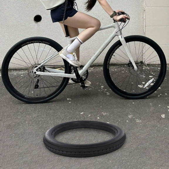 Tekuisi Bicycle Rubber Solid Tire 14x1.75 Solid Tire Non-inflatable Explosion-proof 14 Inch Useful Black Tire Practical Cycling Parts