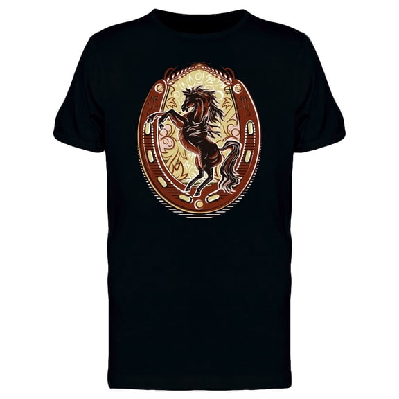 Smartprints Mens Graphic Tee - Wild Horse Western Doodle - Regular Fit 100% Cotton